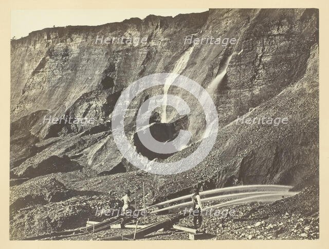 Hydraulic Gold Mining, Near Dutch Flats, California, C. P. R. R., 1868/69. Creator: Andrew Joseph Russell.