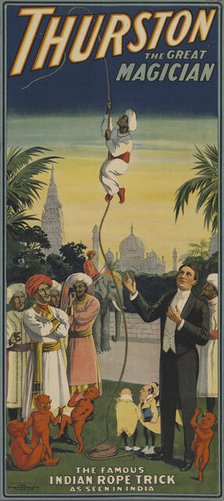 Thurston the Great Magician: the famous Indian rope trick, c1910. Creator: Unknown.