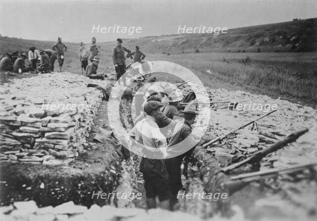 U.S. troops in trench in France, 1917. Creator: Bain News Service.