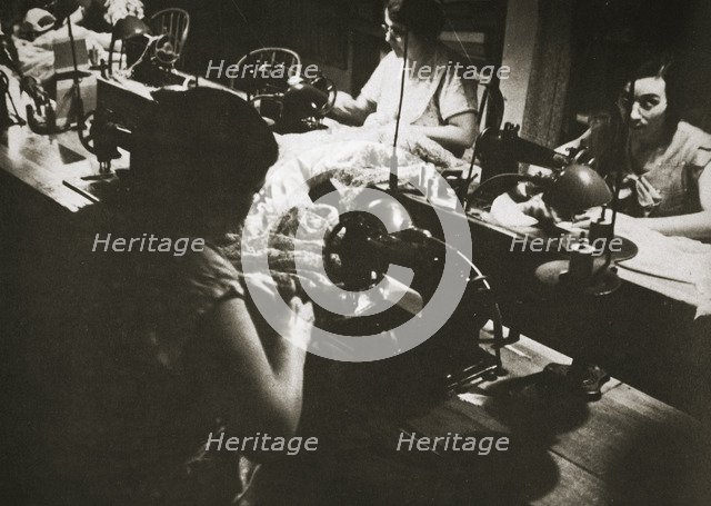 Female workers at a negligee factory in midtown Manhattan, New York, USA, 1920s. Artist: Unknown