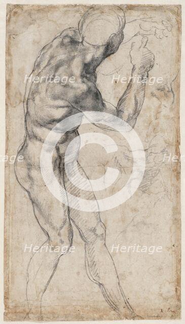 Male nude, turning to the right, 1504 or 1506. Creator: Buonarroti, Michelangelo (1475-1564).