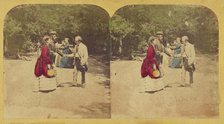 Group of people in a park, 1855-1860. Creator: Unknown.