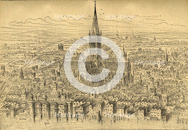 'St. Paul's and the Neighbourhood in 1540', (1897). Creator: Unknown.