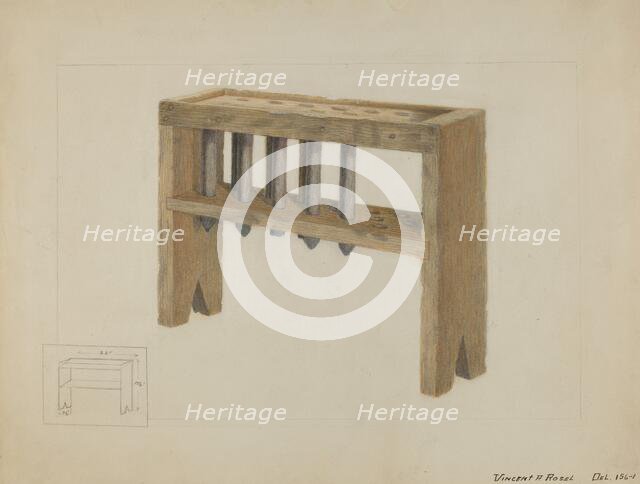 Candle Mold, c. 1936. Creator: Vincent P. Rosel.