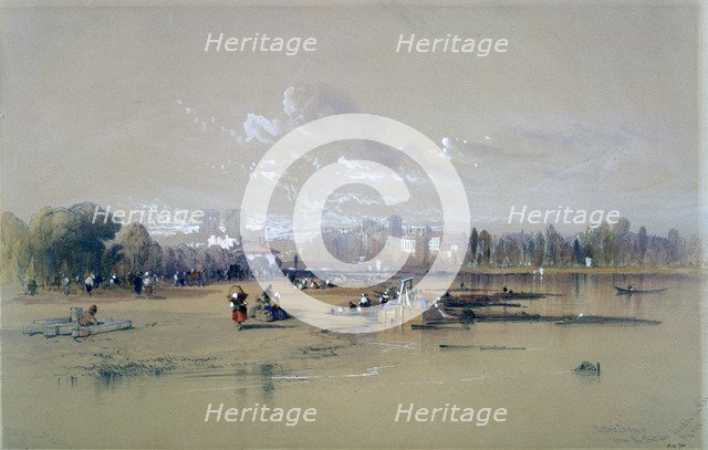 'Notre Dame from the Pont du Jardin du Roi, Paris', c1835-1890. Artist: Thomas Miles Richardson II