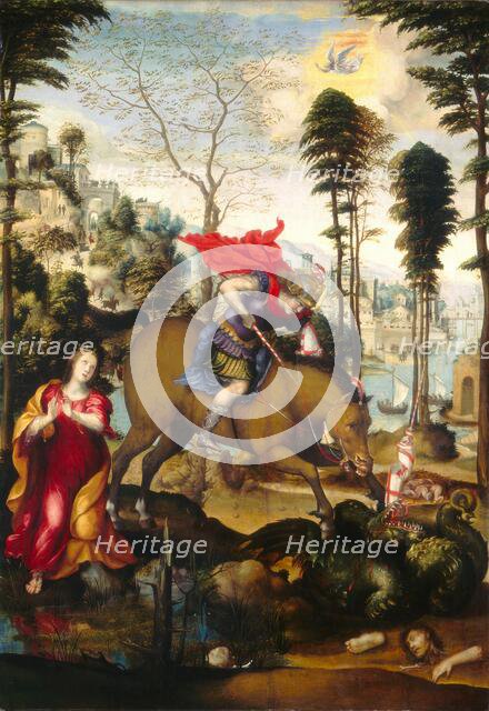 Saint George and the Dragon, probably 1518. Creator: Sodoma.