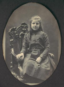 [Girl with Ringlets, Seated, Three-Quarter Length], 1890s. Creator: Frederick Gutekunst.