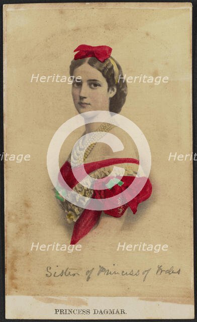 Hand-colored albumen portrait of Princess Dagmar, 1860-1870. Creator: Unknown.