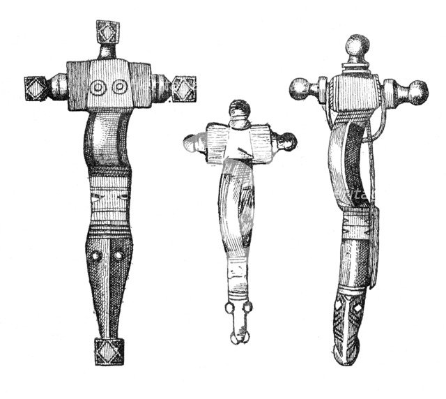 Cruciform fibulae, 1893. Artist: Unknown