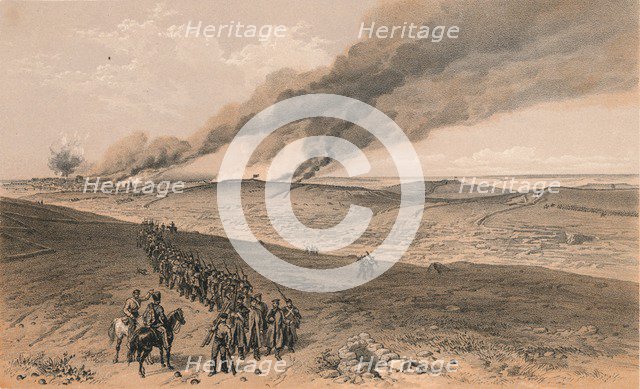 'Redan and Advanced Trenches of British Right Attack', 1856. Artist: Thomas Picken.