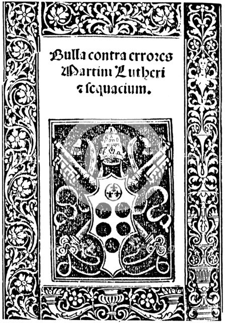 Title page of Leo X's Papal Bull, 1520. Artist: Unknown