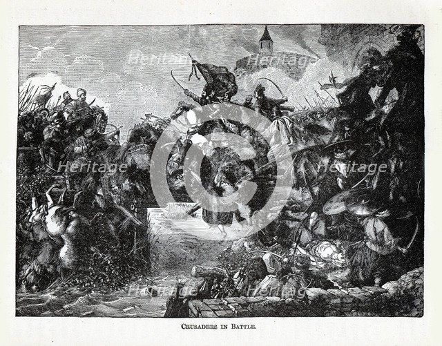 Crusaders in Battle, 1882. Artist: Anonymous  