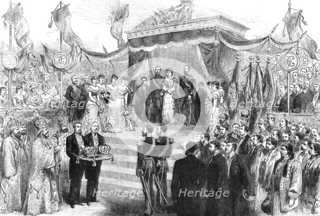 Coronation of the King and Queen of Roumania at Bucharest, 1881. Creator: Unknown.