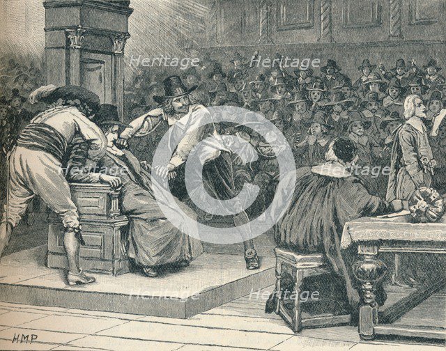 Scene in the House of Commons: the Speaker coerced, 1629 (1905). Artist: Unknown.