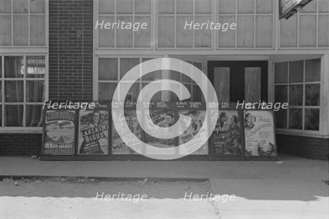 Movie posters, vicinity of Moundsville, Alabama, 1936. Creator: Walker Evans.