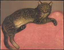 Winter: Cat on a Cushion (L'hiver: Chat sur un coussin), late 19th-early 20th century. Creator: Theophile Alexandre Steinlen.