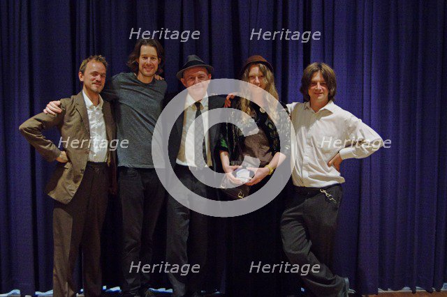 Louisa Jones, D O'Brien, T Gould JM Fagon and E Bleach, Watermill Jazz Club, Dorking, Surrey, 2015. Artist: Brian O'Connor.