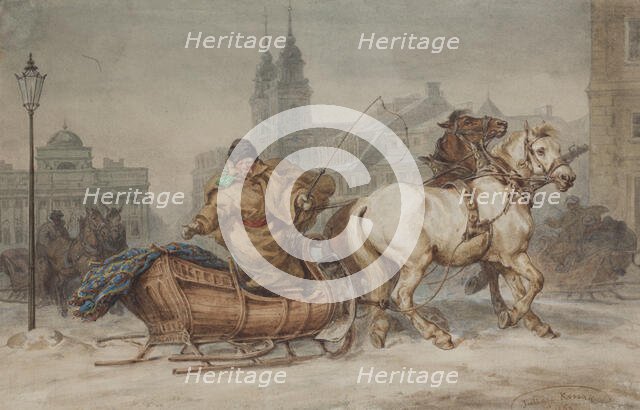 "Warsaw coachman", 1863. Creator: Juliusz Kossak.