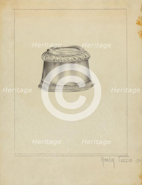 Silver Salt Trencher, 1936. Creator: Amelia Tuccio.