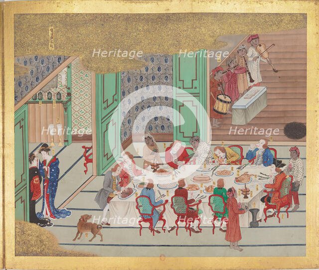 Dutch Banquet at Christmas Eve. From Bankan-Zu, Smith-Lesouëf Japonais 188, 1797. Creator: Ishizaki, Yushi (1768-1846).