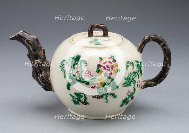 Teapot, Staffordshire, c. 1750. Creator: Staffordshire Potteries.