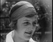 A Close up Shot of Betty May Nuthall Shoemaker, the British  World Top Female Tennis Player, 1920. Creator: British Pathe Ltd.