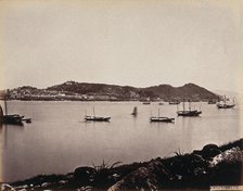 Macao Island: Macao Inner Harbour and adjacent Barra Fort, from the Island of Patera, c1873. Creator: William Pryor Floyd.