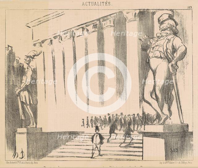 Projet de statues pour orner le Péristile de la Bourse, 19th century.  Creator: Honore Daumier.