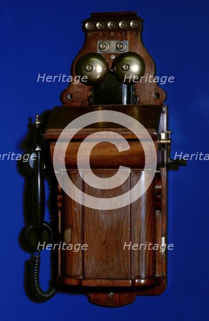 Manual telephone switchboard with handset - Ericsson LM, (1998). Creator: Unknown.