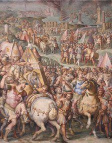 The emperor Maximilian lifts the Siege of Livorno, 1568-1571. Artist: Vasari, Giorgio (1511-1574)