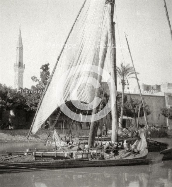 On the Mahmoudiyah Canal, Alexandria, Egypt, 20th century. Artist: J Dearden Holmes