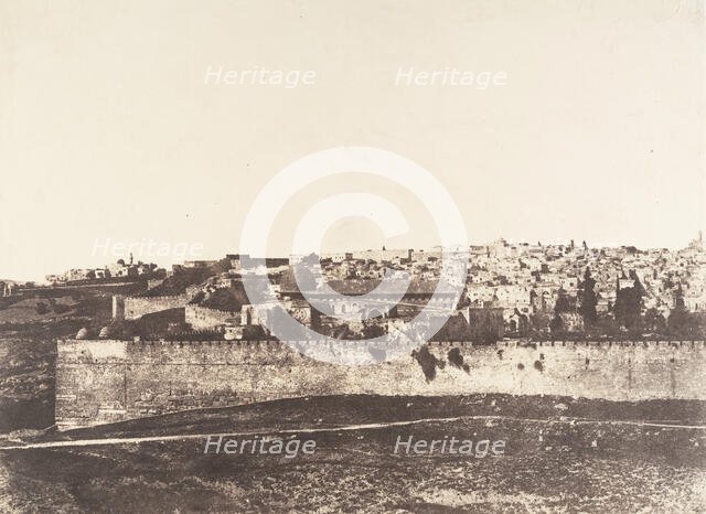 Jérusalem, Enceinte du Temple, Vue générale de la face Est, Pl. 1, 1854. Creator: Auguste Salzmann.