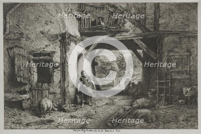 The Farmyard. Creator: Charles-Émile Jacque (French, 1813-1894).