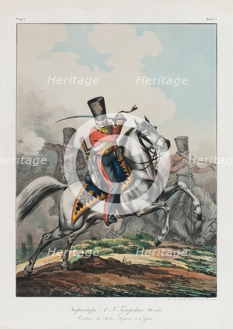Carabinier of Hussar regiment, 1830s. Artist: Belousov, Lev Alexandrovich (1806-1864)