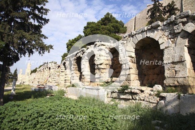 The Stoa of Eumenes II, The Acropolis, Athens, Greece. Artist: Samuel Magal