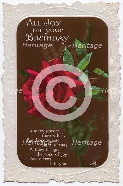 All Joy on your Birthday, 1930s. Creator: Unknown.