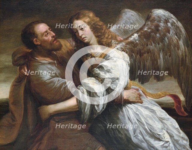 Jacob Fighting the Angel, 17th century. Creator: Jurgen Ovens.