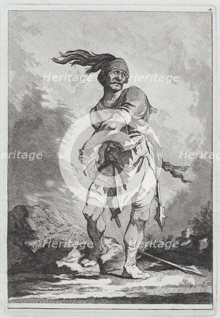 Standing Soldier Drawing his Sword, 1764. Creator: Matthias Pfenninger.