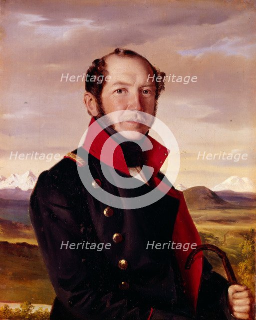 Nikolai Lorer on the Caucasus, 1838. Artist: Schwede, Robert (1806-1871)