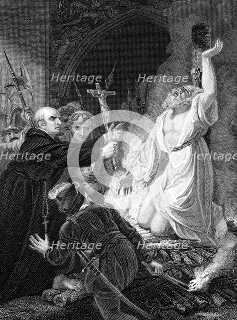 Execution of Thomas Cranmer, Archbishop of Canterbury, Oxford, 1556 (mid 19th century). Artist: Unknown