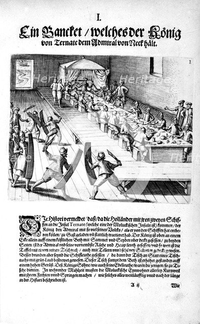 Banquet with the King, 1606. Creator: Theodor de Bry.