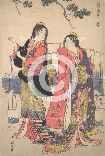The Salt Maidens Murusame and Matsukaze, ca. 1786. Creator: Torii Kiyonaga.