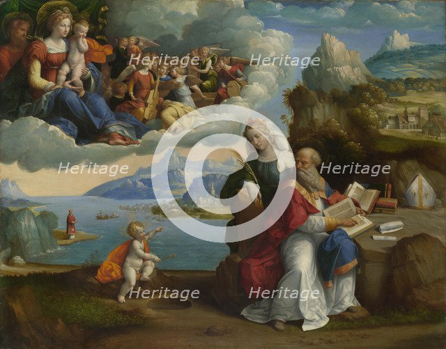 The Vision of Saint Augustine, c. 1520. Artist: Garofalo, Benvenuto Tisi da (1481-1559)