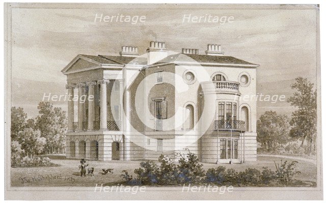 View of South Villa in Regent's Park, London, 1827.                                                  Artist: Thomas Hosmer Shepherd