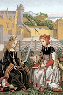 St Agnes and St Catherine. Artist: Unknown