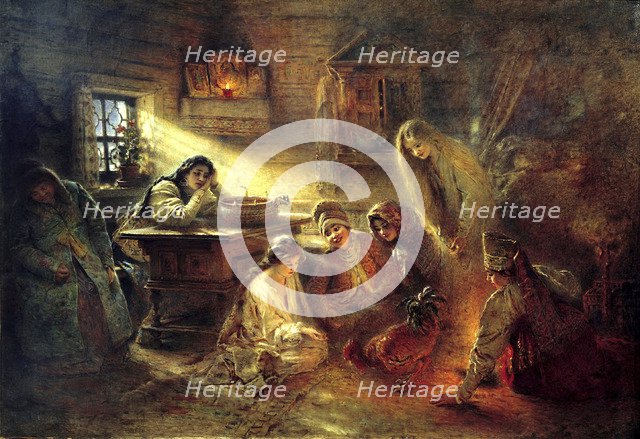 'Christmas Eve Fortune Telling', 19th century.  Artist: Konstantin Makovsky