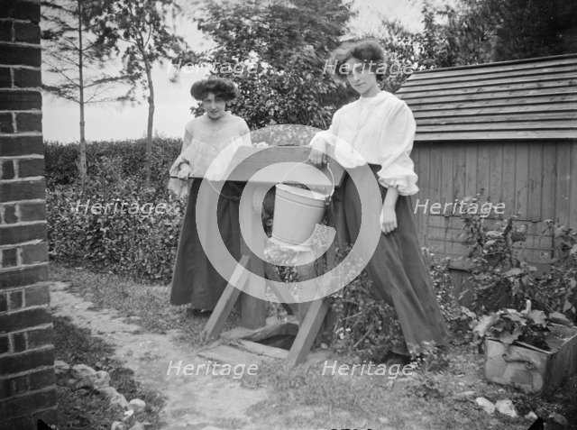 Two women beside a well, near Princes Risborough, Buckinghamshire, 1903. Artist: A Newton