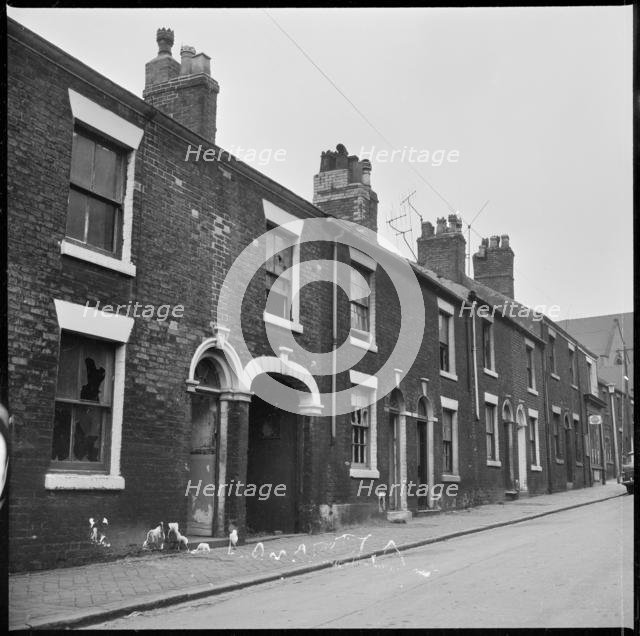 Abandoned houses in a terraced street, Stoke-on-Trent, 1965-1968. Creator: Eileen Deste.