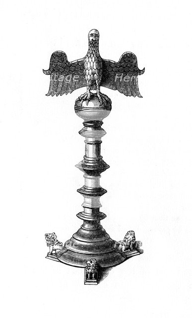 Lectern, c15th century?, (1843).Artist: Henry Shaw