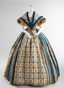 Evening dress, American, 1857-60. Creator: Unknown.